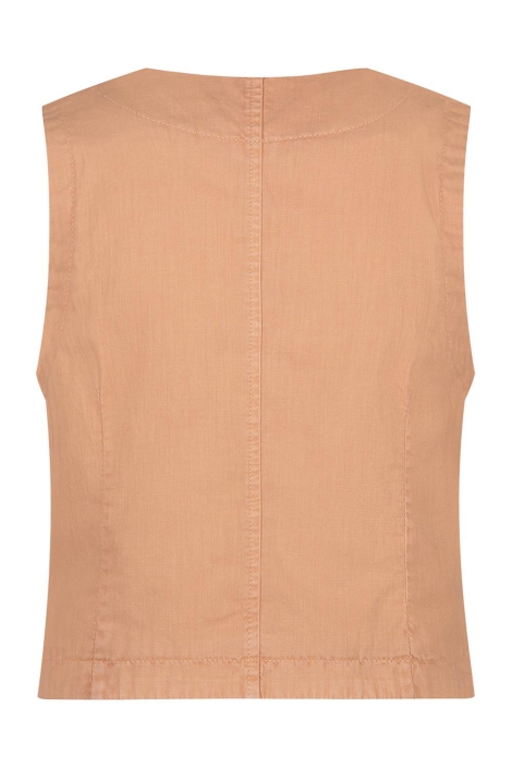 Red Button waistcoat cotton linen